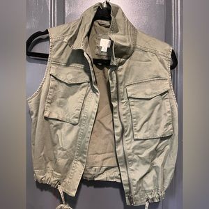 Womens green khaki vest